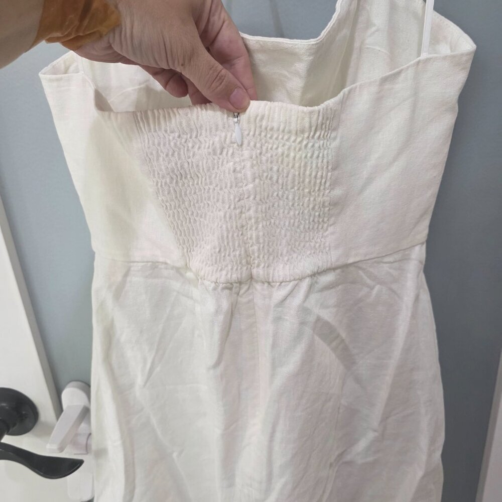 Babaton Women’s White Linen Blend Halter Mini Dress – Size 4 - Picture 8 of 13